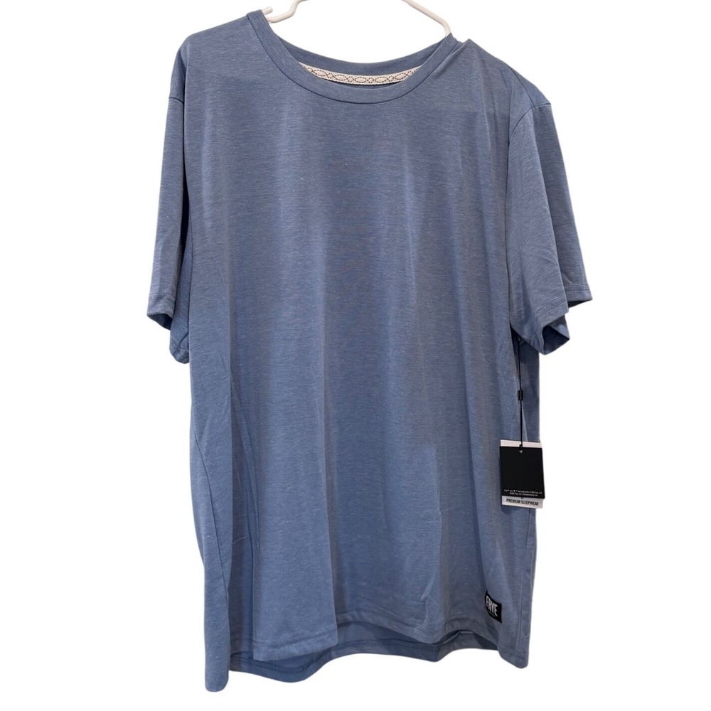 Frye Mens Premium Sleepwear T-Shirt Blue Heather Short Sleeve Crew Neck Large